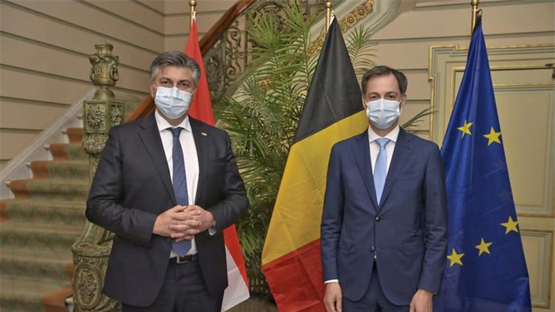 Plenković s belgijskim premijerom De Croom: Za slobodno kretanje ključno je ubrzanje cijepljenja